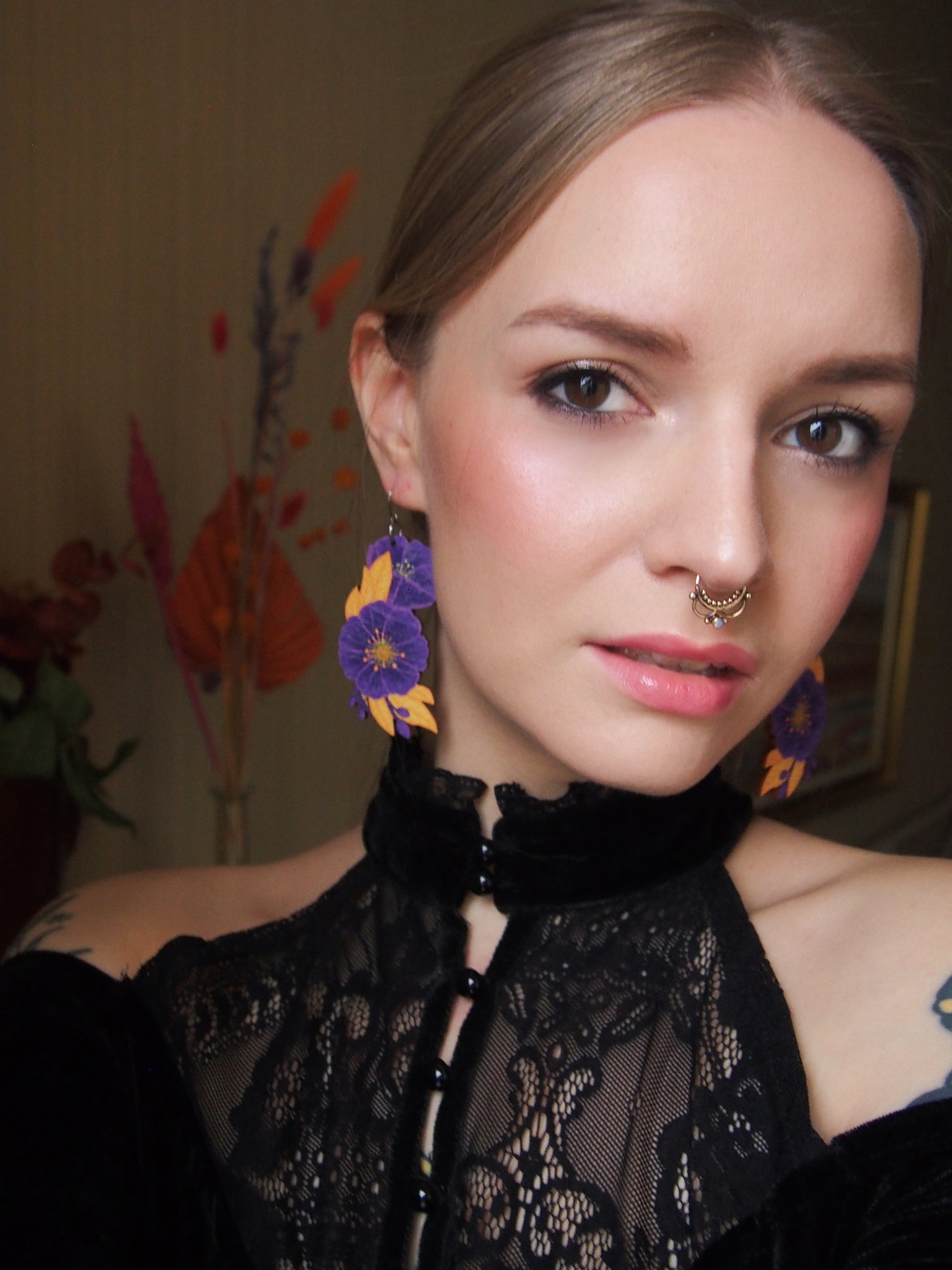 Aphrodite earrings sweet lemonade/harmony purple