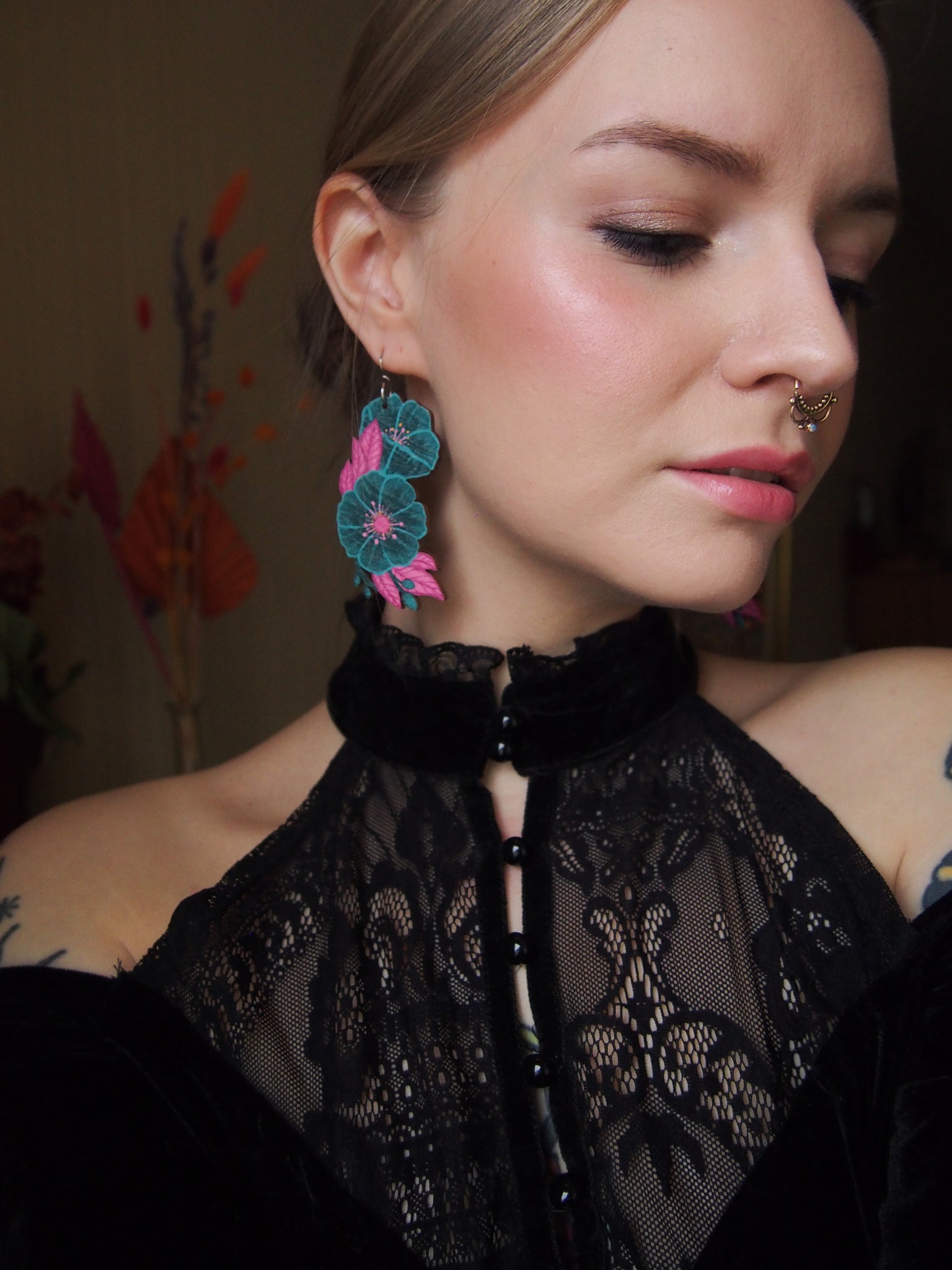 Aphrodite earrings Power pink/sea breeze